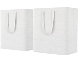 2 stuks wasmand 60 liter waszak, wasbox wasverzamelaar wasverzamelaar wasmand wasmanden laundry manden voor appartement, slaapzaal, caravan, waskeuken, wit