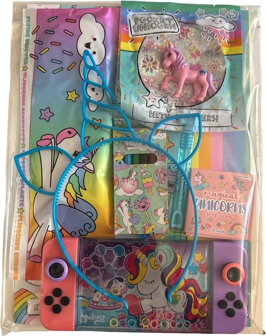 Vakantiepakket / cadeaupakket Unicorn / meisje 8-delig / pretpakket / auto-vakantie / verjaardag