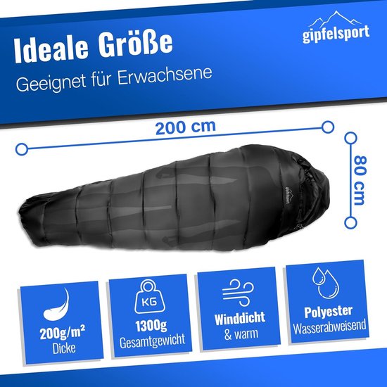 Agemore Ultra lichte rechthoekige slaapzak - geschikt voor outdoor camping, rugzakreizen en wandelen - lente zomer herfst - waterdicht en compact - kinderen jongeren volwassenen Sleeping Bag — afbeelding 2