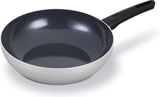 Poêle Wok Brabantia INDU+ R - Ø 28 cm - aluminium 100% recyclé - revêtement antiadhésif en céramique - ergonomique et légère - convient également à l'induction - 100% sans PFAS - coloris Grijs
