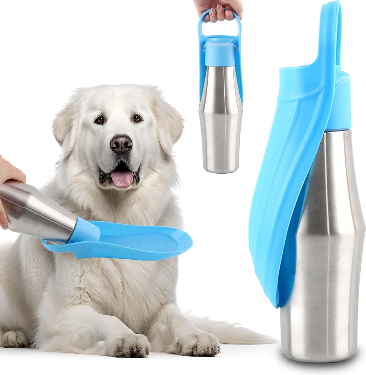 Gourde Pour Chien Avec Bol Intégré - 520 Ml, Silicone Sans BPA, Portable, Pour Promenades, Voyages