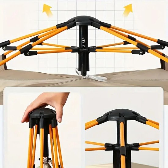 Automatische Pop-up Kamperen Tent voor 2-3-4 Personen - Camping Tent -Waterdichte Zonnetent -Inclusief Grote Draagtas- Draagbare Tent voor Buiten - Ideaal voor Gezinscamping en Buitenactiviteiten - Groen van Merkloos — afbeelding 5