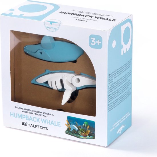 Halftoys Diorama - Humpback Whale - Magnetisch speelgoed - Walvis