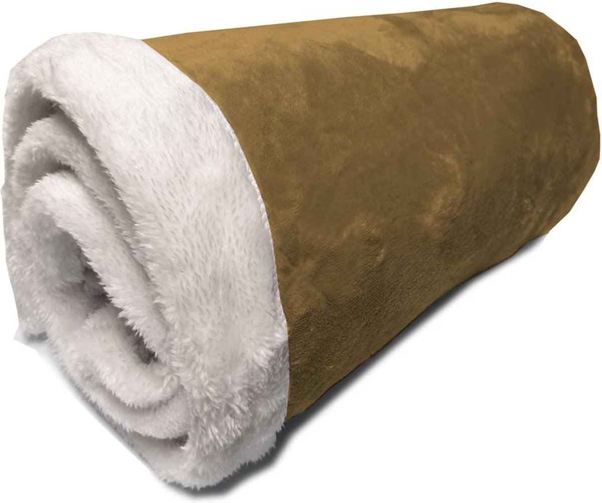 Better Nights - Plaid - Tinsel - 150x200 - Sherpa - Geel - Fluffy - 100% Polyester - Fake flannel