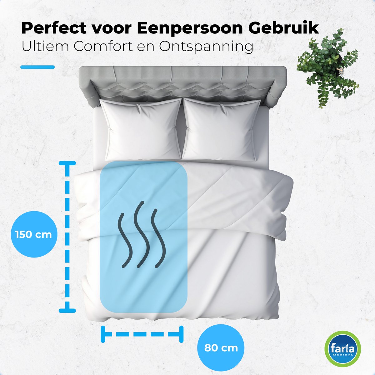 Afbeelding 3 van Elektrische Onderdeken Wasbaar - 150cm x 80cm - 3 Temperatuurstanden - Eenpersoons - ademend - snelle opwarming - anti bacterieel - Automatisch uitschakelen na 3 uur - wasbare elektrische onderdeken