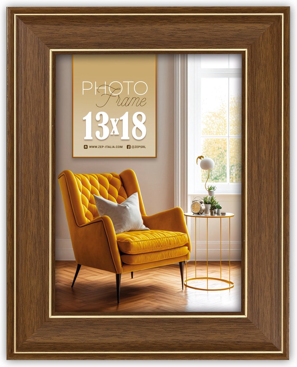 ZEP - Kunststof Fotolijst Venezia Bruin voor foto formaat 13x18 cm - VN857B