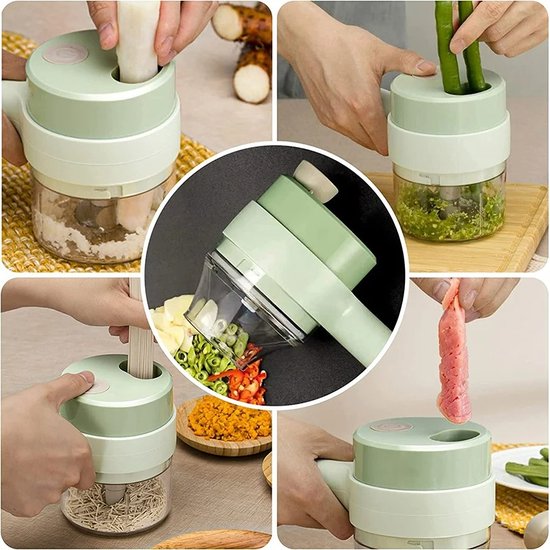 multifunctionele - Groenten Snijder - 4 in 1 - Snijmachine - Snijden - Groenten - mixer - Keuken gadget - Koken - Elektrisch - Oplaadbaar - Draagbaar — afbeelding 5
