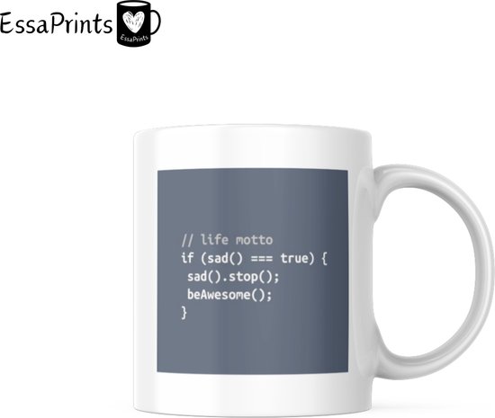 Foto: Essaprints mok coding mok life motto mok programming mok programming coding coding joke mugs aesthetic mok cadeau mok moederdagscadeau verjaardagscadeau koffiemok coffee mug mug gift mug kerstcadeau