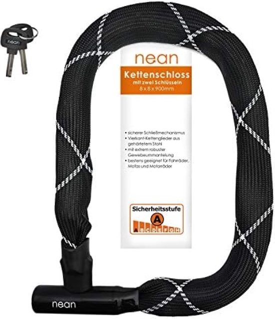 Fietsslot 16 Mm U-slot Met Stalen Kettingkabel - 3 Veiligheidssleutels