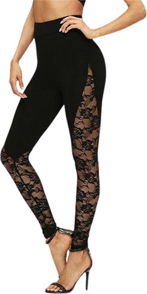 Goedkoopste Erotische lace legging PRO BLACK | Damesbroek | Hoge taille | Aansluitend | Sexy Broek | Lingerie Zwart | S tot en met XXL | Hoge kwaliteit