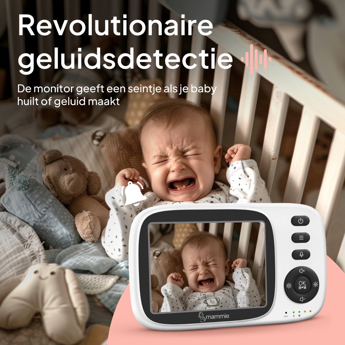 Mammie 3,2-inch videobabyfoon met camera thumbnail 6