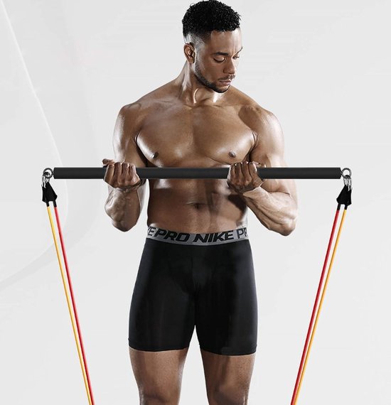 FFitness weerstandsband, geel, 2-7 kg, breedte 0,62 cm, hoogwaardige fitnessbanden voor pilates, yoga, krachttraining, fysiotherapie en revalidatie
