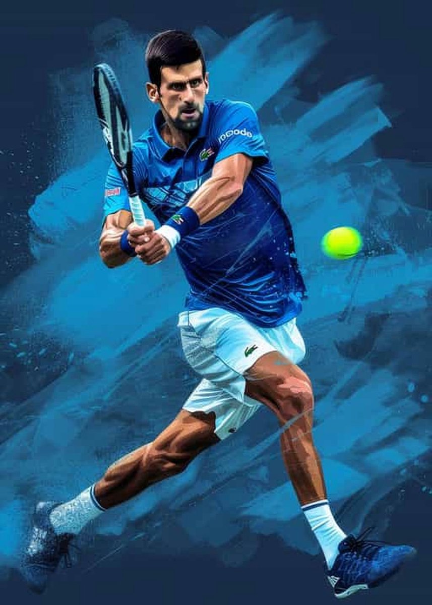 Novak Djokovic Poster - Tennis - Sport - Artistieke - Icon - Actie - posters - formaat 60x90cm - Wanddecoratie - 3181