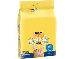 Friskies droogvoer voor katten - zalm, tonijn & groenten - kattenbrokken voor gesteriliseerde katten- 3kg