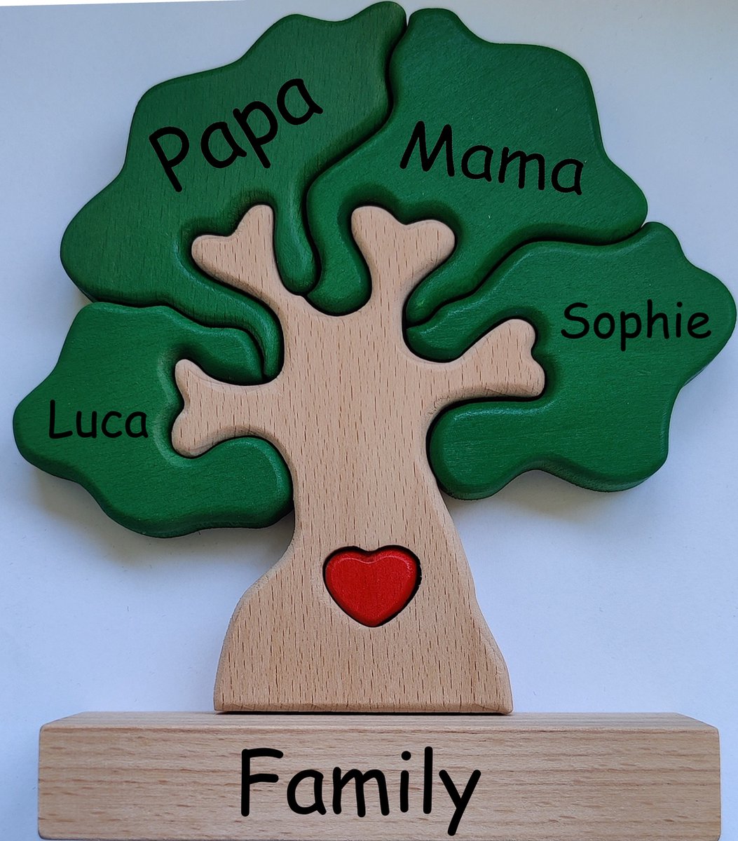 Goedkoopste Gepersonaliseerde Stamboom puzzel 4 namen - geboorte - kraam cadeau - Vaderdagcadeau - moederdagcadeau
