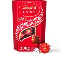 Lindt LINDOR Melkchocolade Bonbons 200 gram - 16 zacht smeltende melkchocolade bonbons - Kerstcadeau
