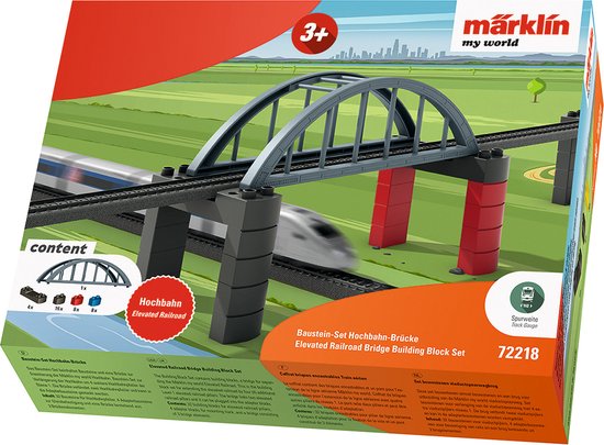 Set bouwstenen viaductspoorwegbrug