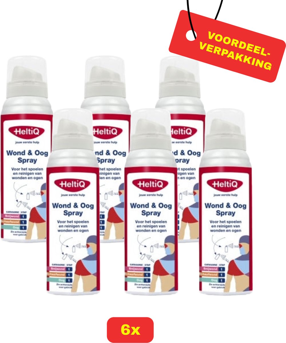 Goedkoopste 6X Heltiq Wond & Oog Spray - 6x 100ml - Voordeelverpakking!