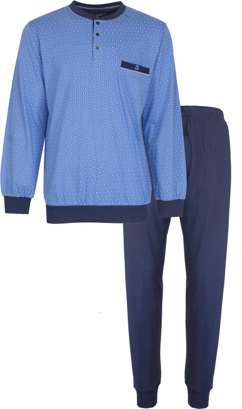 Paul Hopkins Heren Pyjama - Witte Stippen - Licht Blauw - Maat M