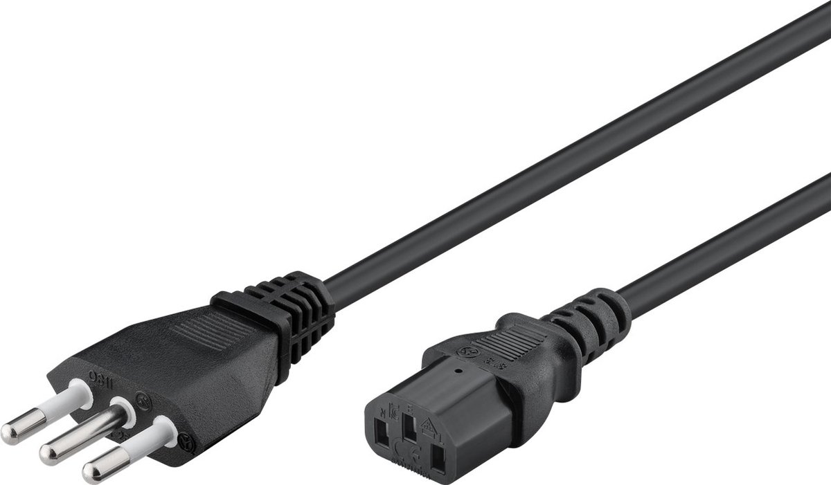 Goobay Koud apparaat kabel Italië, 1,8 m, zwart
