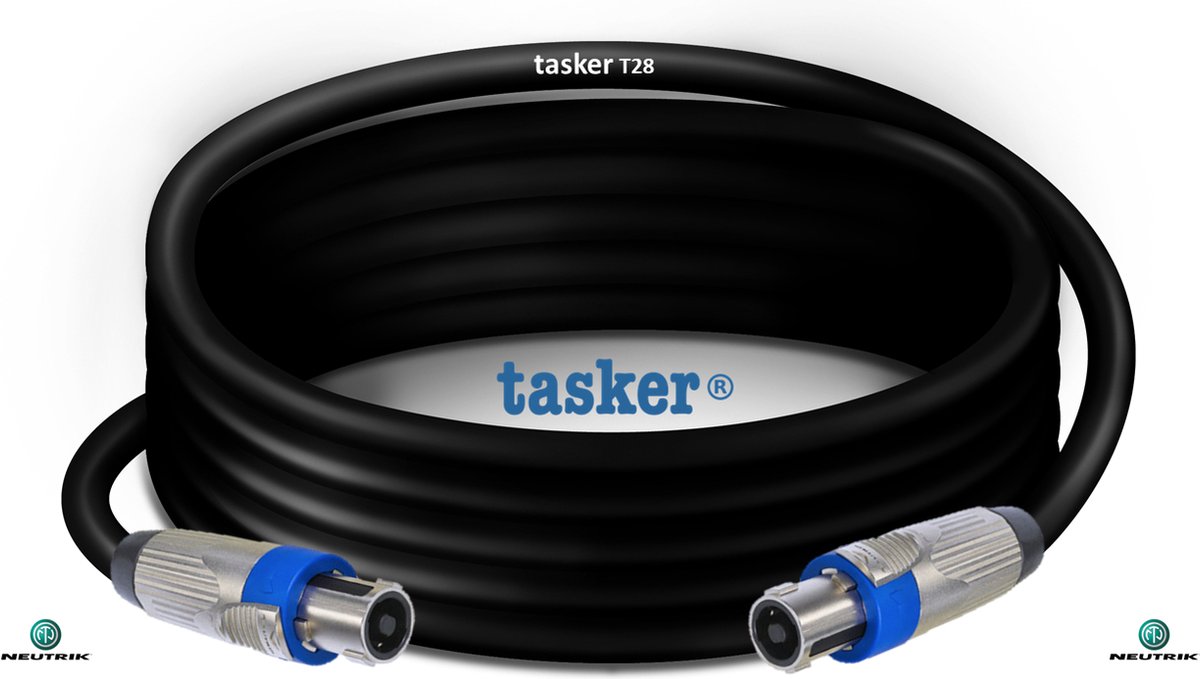 Tasker-Neutrik-Luidsprekerkabel-STSTT28ZW20-speakON-Geassembleerd- 20 meter