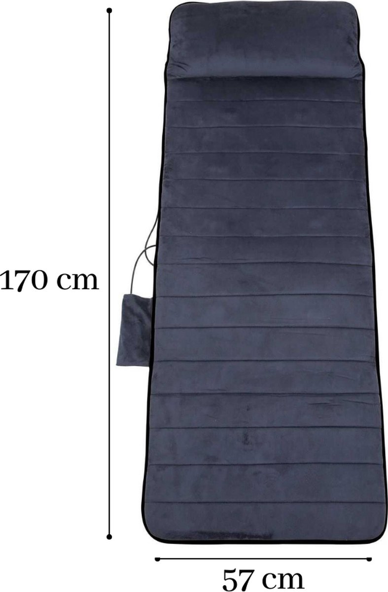 Afbeelding 3 van Massagematras - met warmte - Grijs - Massage - Kussen - Massagemat - voor Stoel en Bank