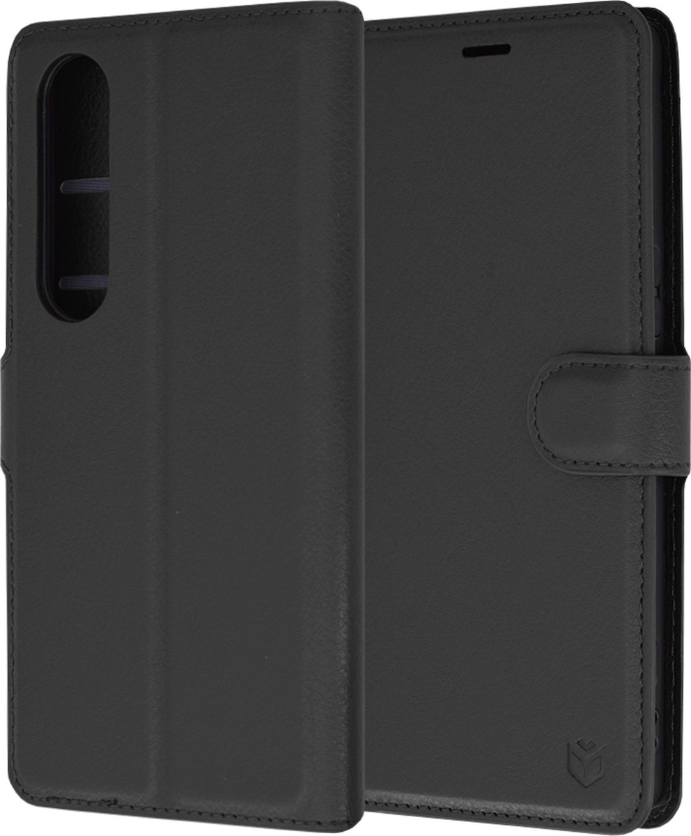 Techsuit Leather Folio Book Wallet Case hoesje voor Sony Xperia 1 VI - Zwart