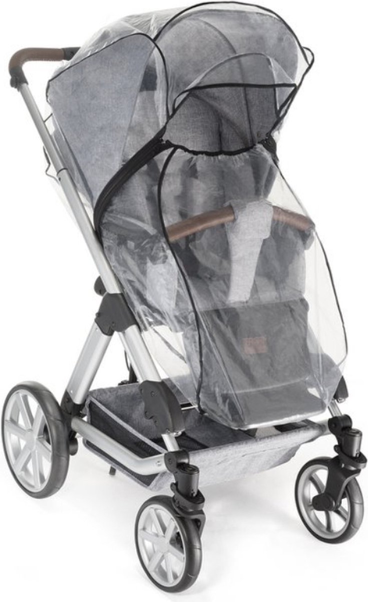 Reer Regenhoes Deluxe - Universeel - Raincover - Zwart met Rits - Combi Kinderwagen Regenhoes - Met Ritssluiting - Luxe Regenhoes Universeel - Babywagen & Kinderwagen & Buggy - 1 Stuks - Zwart - Hoge Kwaliteit - Deluxe Editie met Rits
