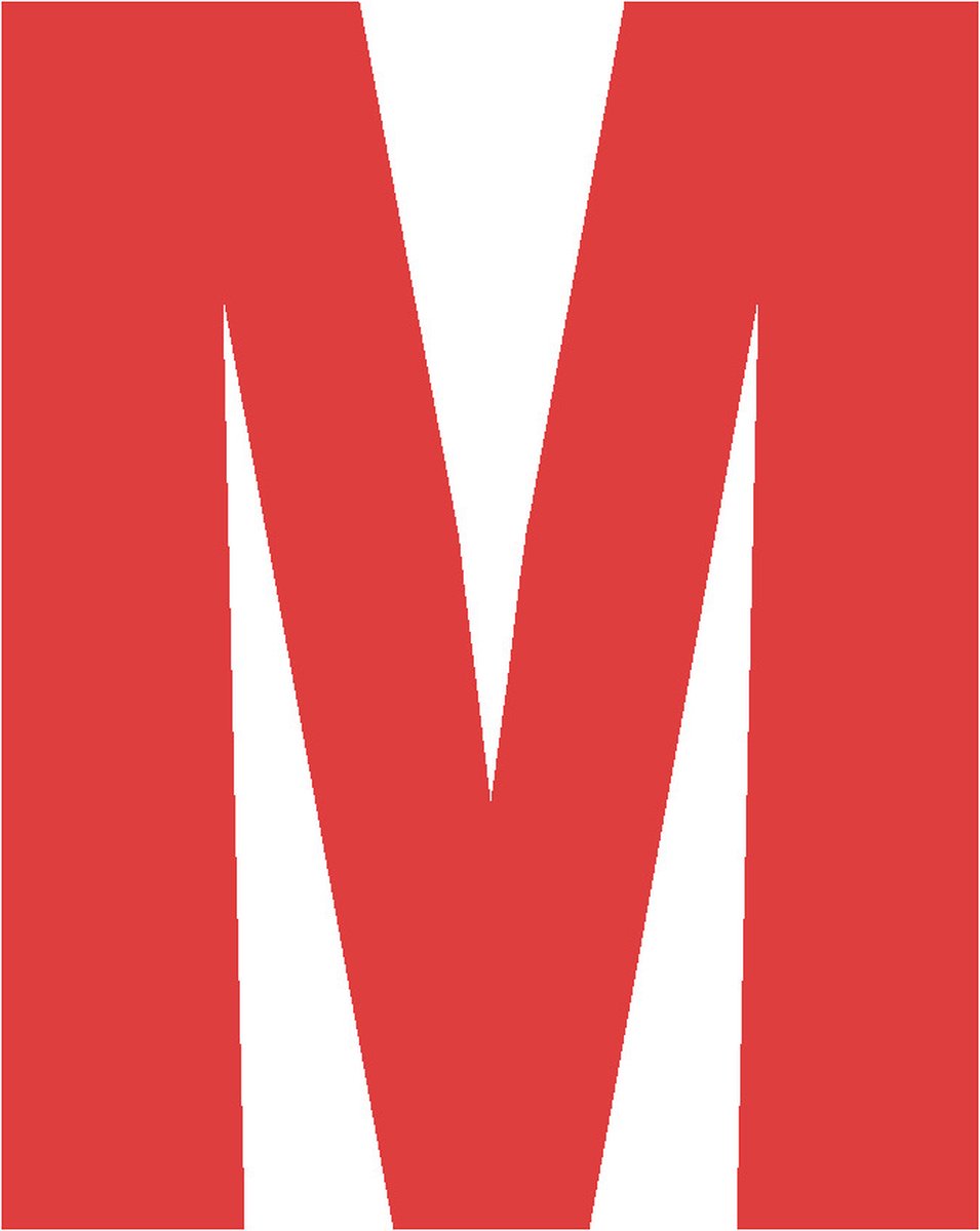 Letter M 10x5CM ROOD naam, woord, magazijn, stellingen, showroom, bedrijf, route, openbare gebouwen
