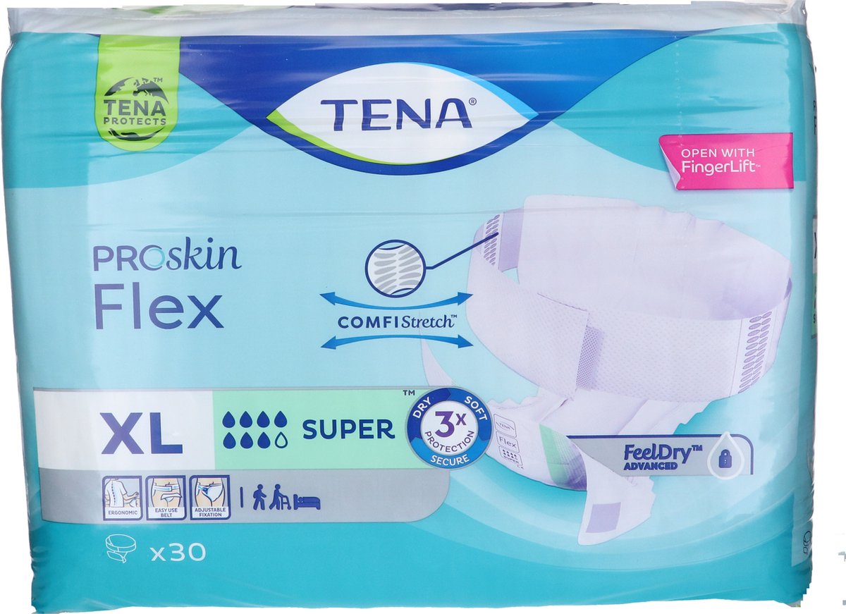 Goedkoopste Voordeelverpakking van 2 x TENA FLEX SUPER - XL, 30st (724980