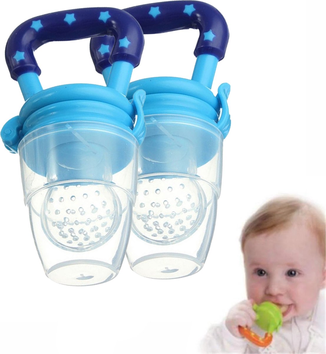Goedkoopste 2x Stuks - Fruitspeen - Fopspenen - Speen Sabbelspeen - Baby Fruit Eten - Babyfruit bijtring - Babyfruitvoederfopspeen - LOUZIR