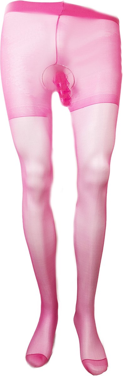 Goedkoopste BamBella® - Erotische Panty man - Onesize S/M/L Mannenpanty roze - kant fetish kleding heren lingerie ondergoed stocking
