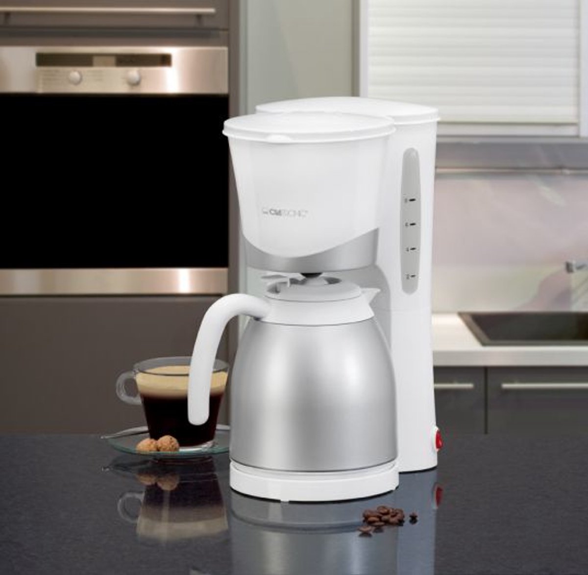 Clatronic KA 3327 - Koffiezetapparaat - Thermoskan -wit