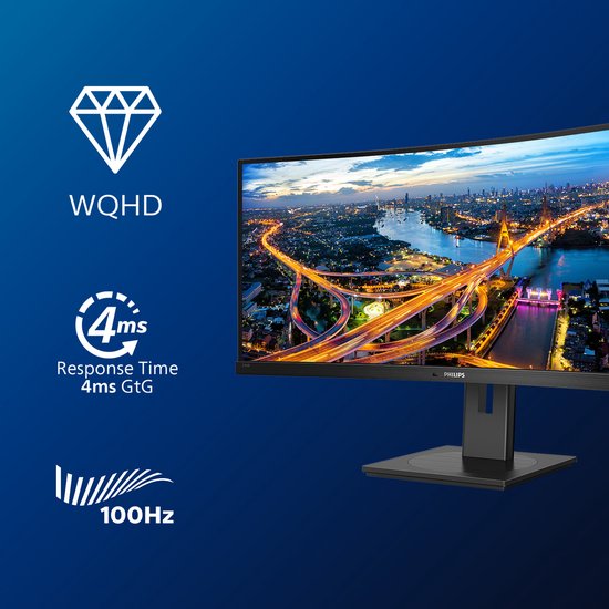 Philips B Line 346B1C - 34 inch QHD Ultrawide Monitor - USB-C 90W - KVM ...