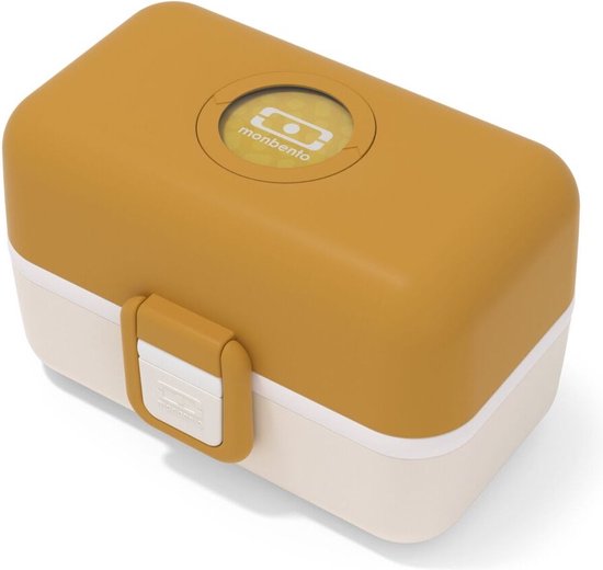 Foto:  monbento kinderen lunchbox 800ml bpa vrije en duurzame bento box okergeel ideaal voor school en uitjes 