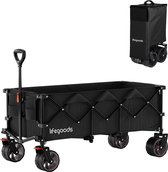Bol.com LifeGoods Bolderkar - XXL - Opvouwbaar - 300L - 150KG Draagkracht - Zwart aanbieding