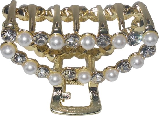 Barrette fleurs rose gold perles nacrées -Edelweiss