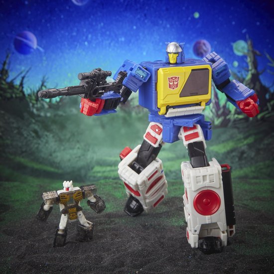 Transformers Generations Legacy Evolution Voyager Class figurine articulée Twincast et Autobot Rewind 18 cm