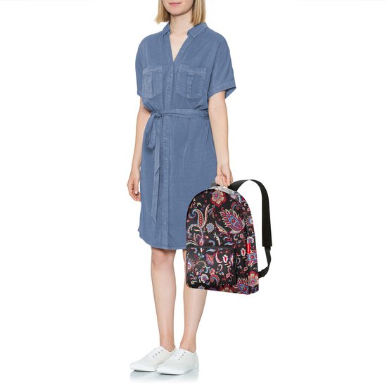Reisenthel Mini Maxi Rucksack Rugzak - Opvouwbaar - 14L - Paisley Zwart