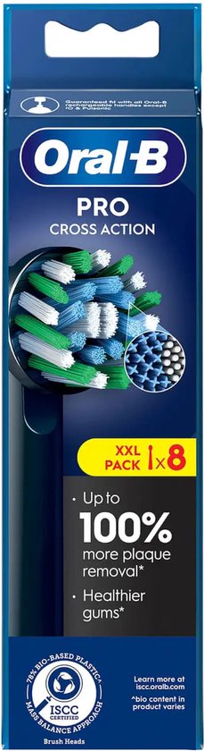 Oral-B Pro - Action Cross - Têtes de brosse - Avec Technologie CleanMaximiser - Zwart - 8 pièces