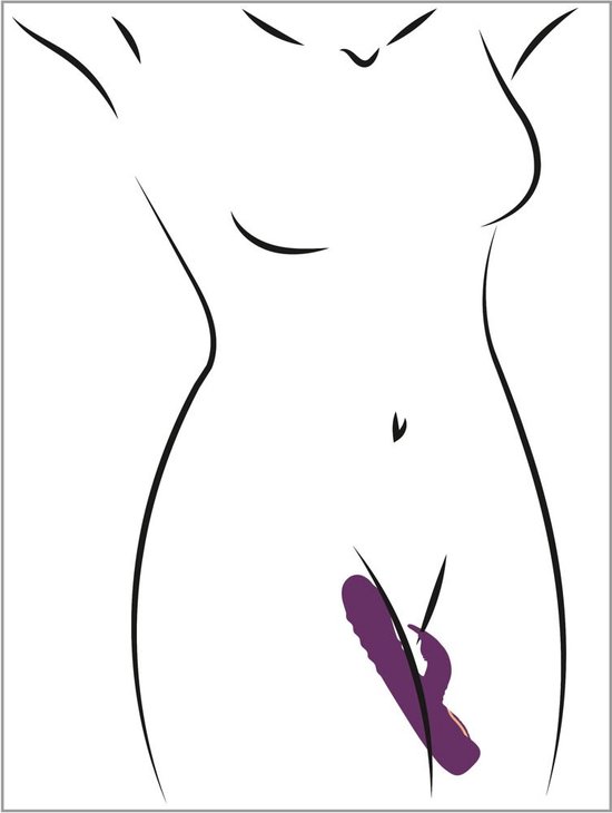 Vibromasseur lapin violet en Siliconen Lusty Toys avec deux fonctions