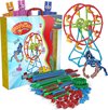 Spaghetteez - Fusilli Wheel - Flexibele Bouwstaafjes - Speelgoed 5,6,7,8 Jaar Jongens en Meisjes- Constructie Speelgoed- Montessori Speelgoed- Educatief Speelgoed