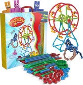 Spaghetteez - Fusilli Wheel - Flexibele Bouwstaafjes - Speelgoed 5,6,7,8 Jaar Jongens en Meisjes- Constructie Speelgoed- Montessori Speelgoed- Educatief Speelgoed