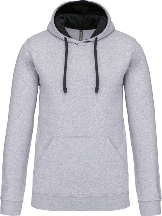 Kariban Hooded sweater met contrasterde capuchon K446 - Oxford Grey / Black - 4XL