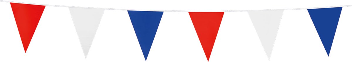 3x Mini Vlaggenlijn Rood / Wit / Blauw 3 meter - Verjaardag Feest Party Festival Poolparty Decoratie