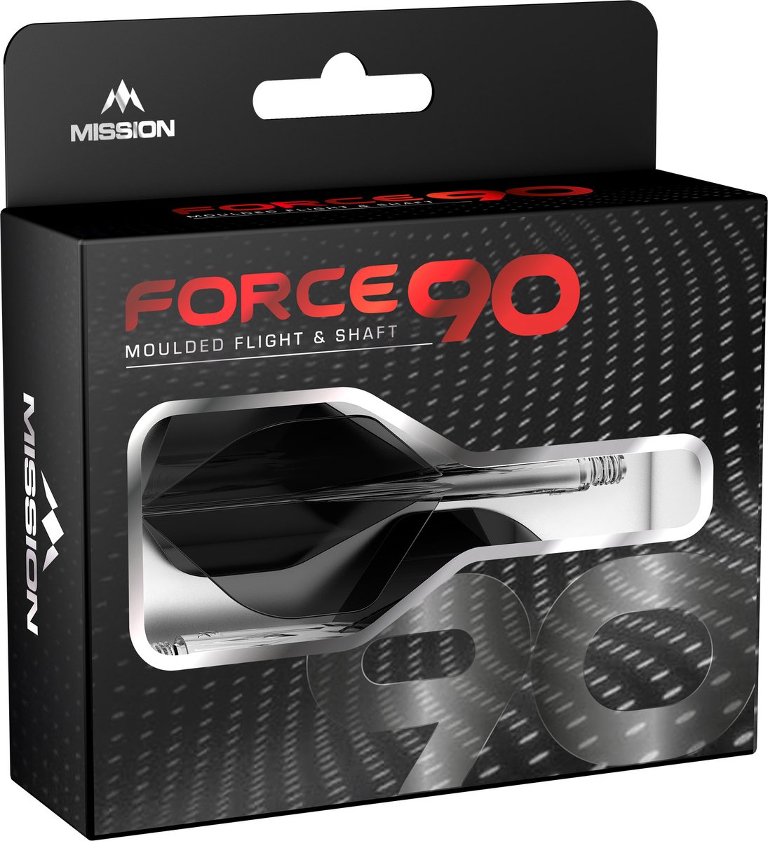 Mission Force 90 Gradient Transparent Black NO2 - Dart Flights