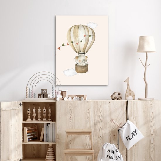 Wanddecoratie hout - tekening van een cartoon spin die zijn tong