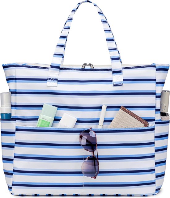 oscaurt Strandtas, tote bag met ritssluiting, grote shoppertas, waterdicht, badtas, reistas, dames, handtas, schoudertas, geschenken voor vrouwen, olijfgroen, XL