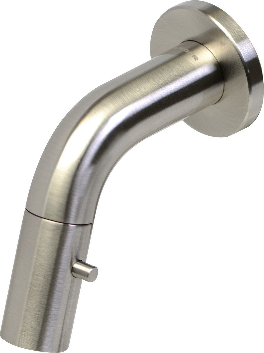 Plieger lupo 2.0 toiletkraan - inbouw fonteinkraan - wandmodel - uitloop 10.5 cm - 10 jaar garantie - geborsteld chroom