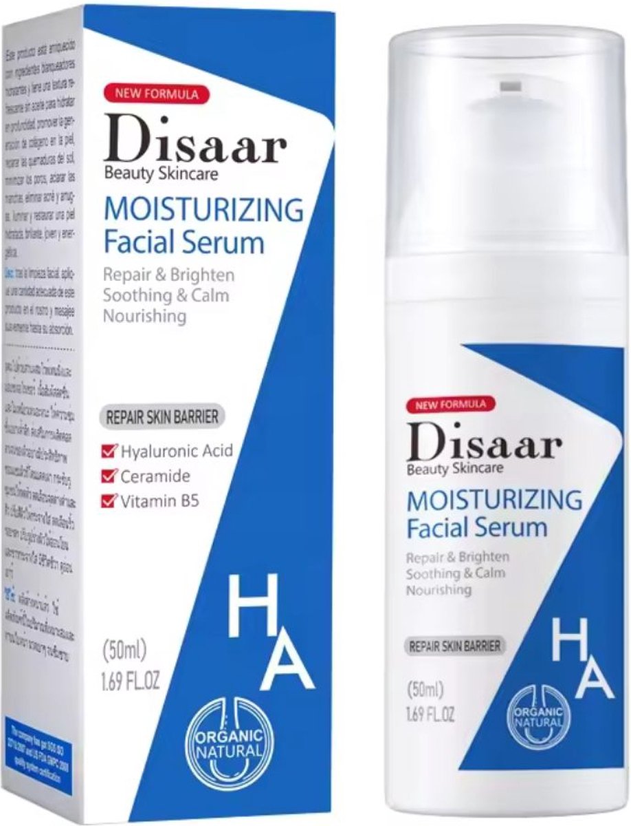 Hyaluronzuur & Ceramide Hydraterend Gezichtsserum - diepe hydratatie - anti-aging serum - gezichtshydratatie - rimpelvermindering - gevoelige huid - huidbarrière herstellen - vochtinbrengend serum - ceramide huidverzorging - 50ml
